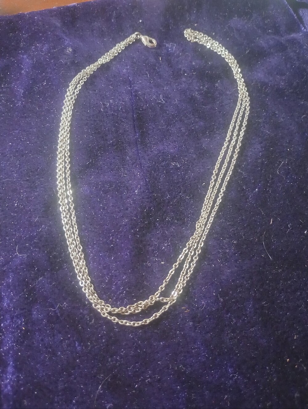 Avon Vintage Elegant,Silver Triple-Strand,Layered Necklace.